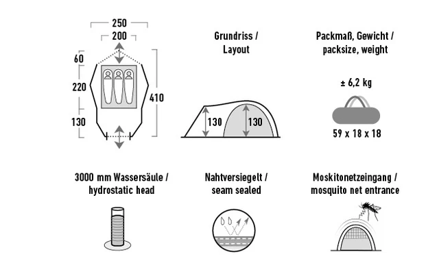 High Peak Alfena 3.0 Kuppelzelt 3 Personen - Image 2